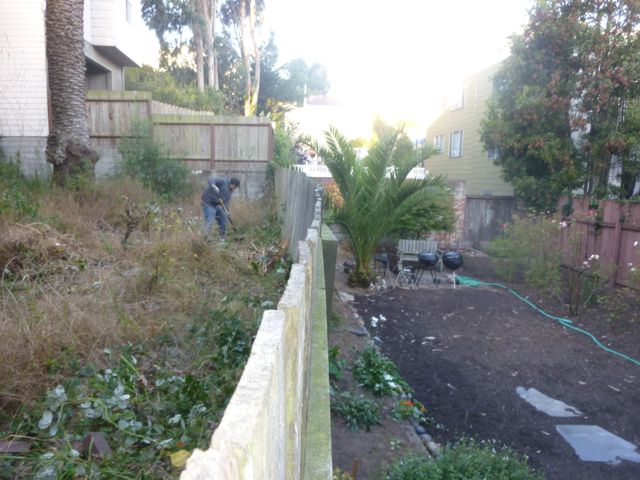 Before image of Retaining Wall Bowing out