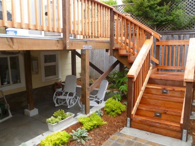 Terraced Patios and Hardwood Benches