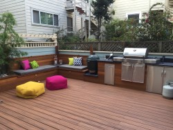 Finished deck for the outdoor kitchen