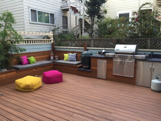 Finished deck for the outdoor kitchen