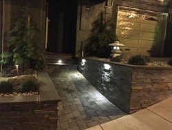 Picture of landscaping lightning at night, Asian landscaping project in Noe Valley, front