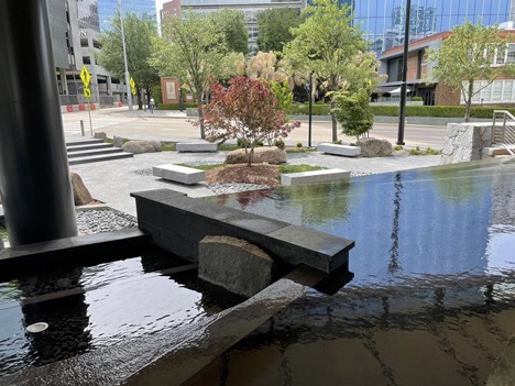 Asian reflection pool water feature