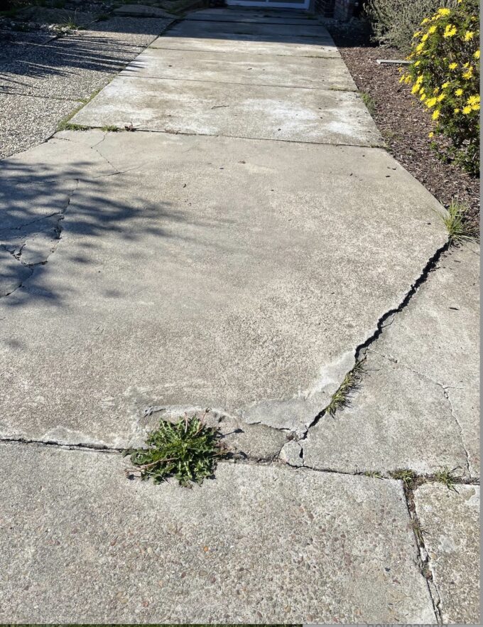 Cracked Concrete Driveway