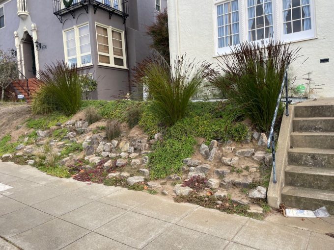 Client's boulder wall before