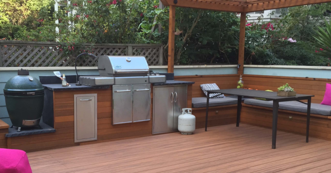 Backyard entertainment ideas: Finished deck for the outdoor kitchen,