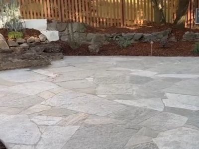 Flag stone pathway by Tamate Landscaping