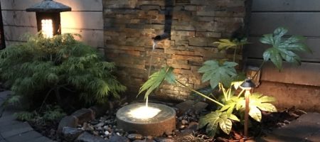 Front yard patio water feature